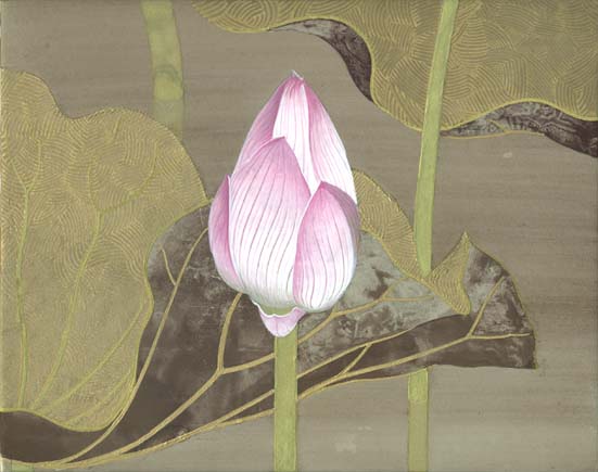 日本画 蓮の蕾
